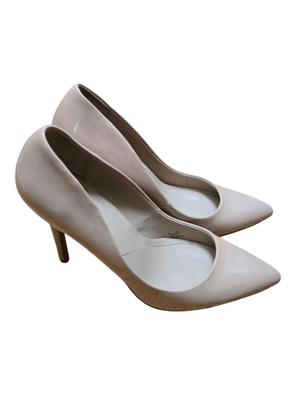 Charles by Charles David Nude Patent Pointed Toe Kitten Heel Pumps 8.5M